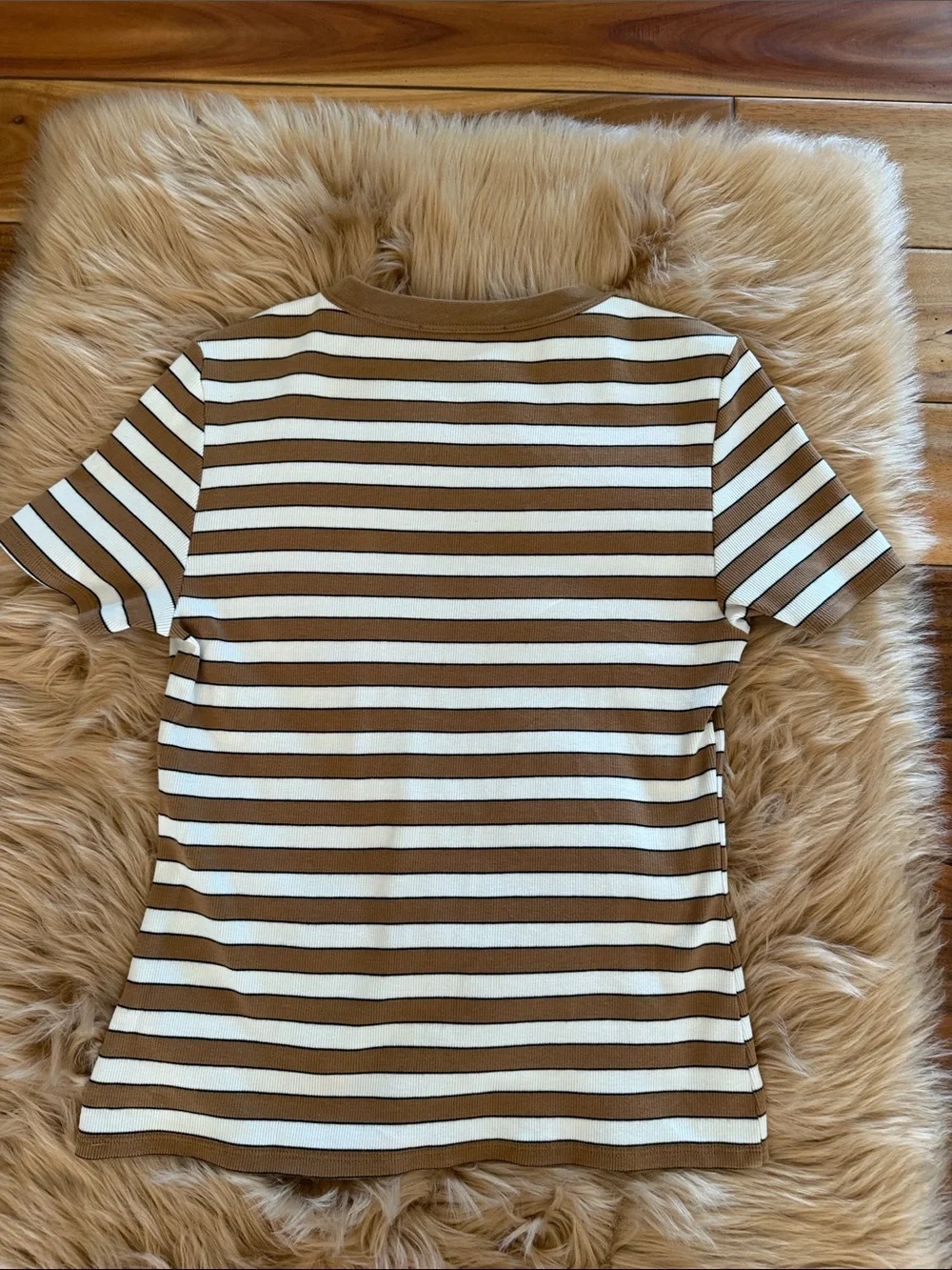 VERONICA BEARD pruitt ribbed t-shirt in  multicolor Sz Medium - Picture 4 of 10
